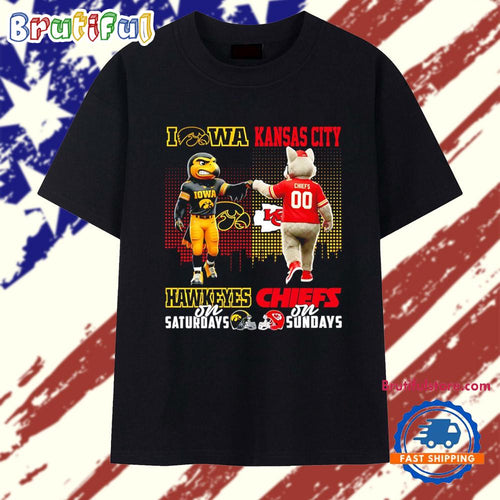 Iowa Hawkeyes on Saturday and Kansas City Chiefs on Sundays mascot T Shirt