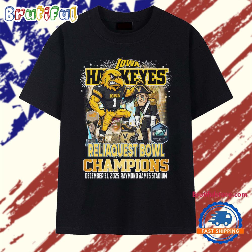 Iowa Hawkeyes Reliaquest Bowl Champions 2025 Vintage T Shirt