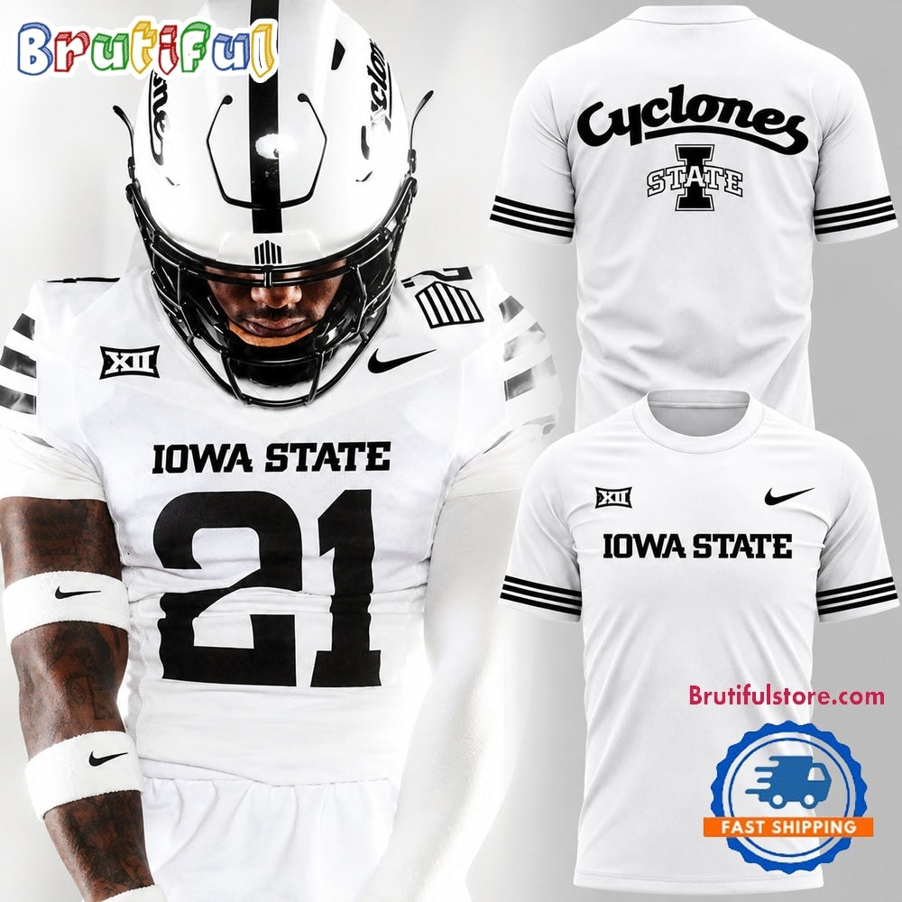 Iowa State Cyclones 2026 Icy Whites Uniform White Graphic T Shirt