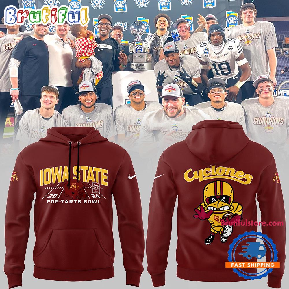 Iowa State Football Cyclone Strength All Over Print Red Hoodie T-Shirt