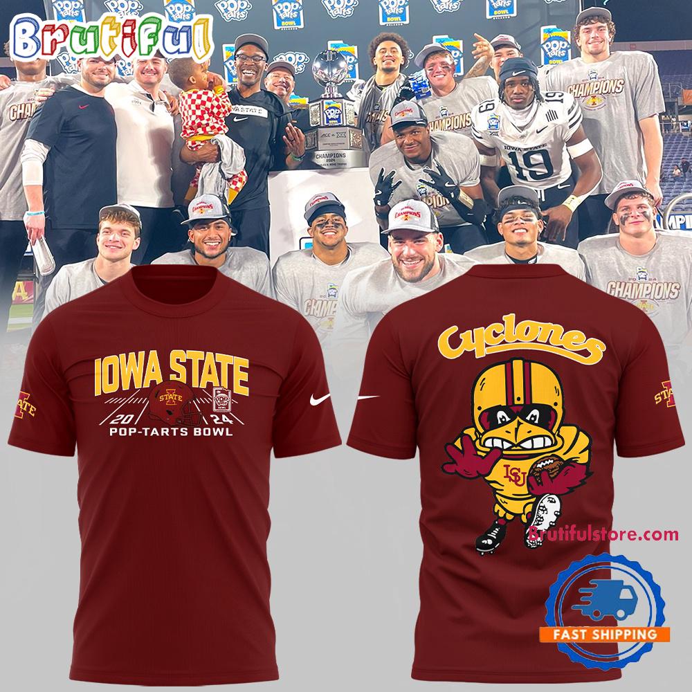 Iowa State Football Cyclone Strength All Over Print Red Hoodie T-Shirt