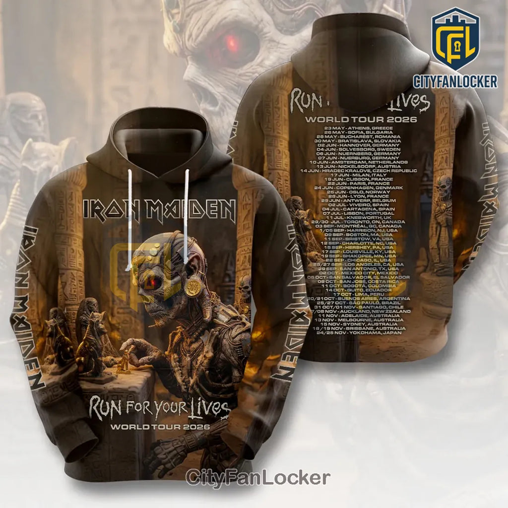 Iron Maiden Run For Your Lives 2026 Tour Graphic Hoodie