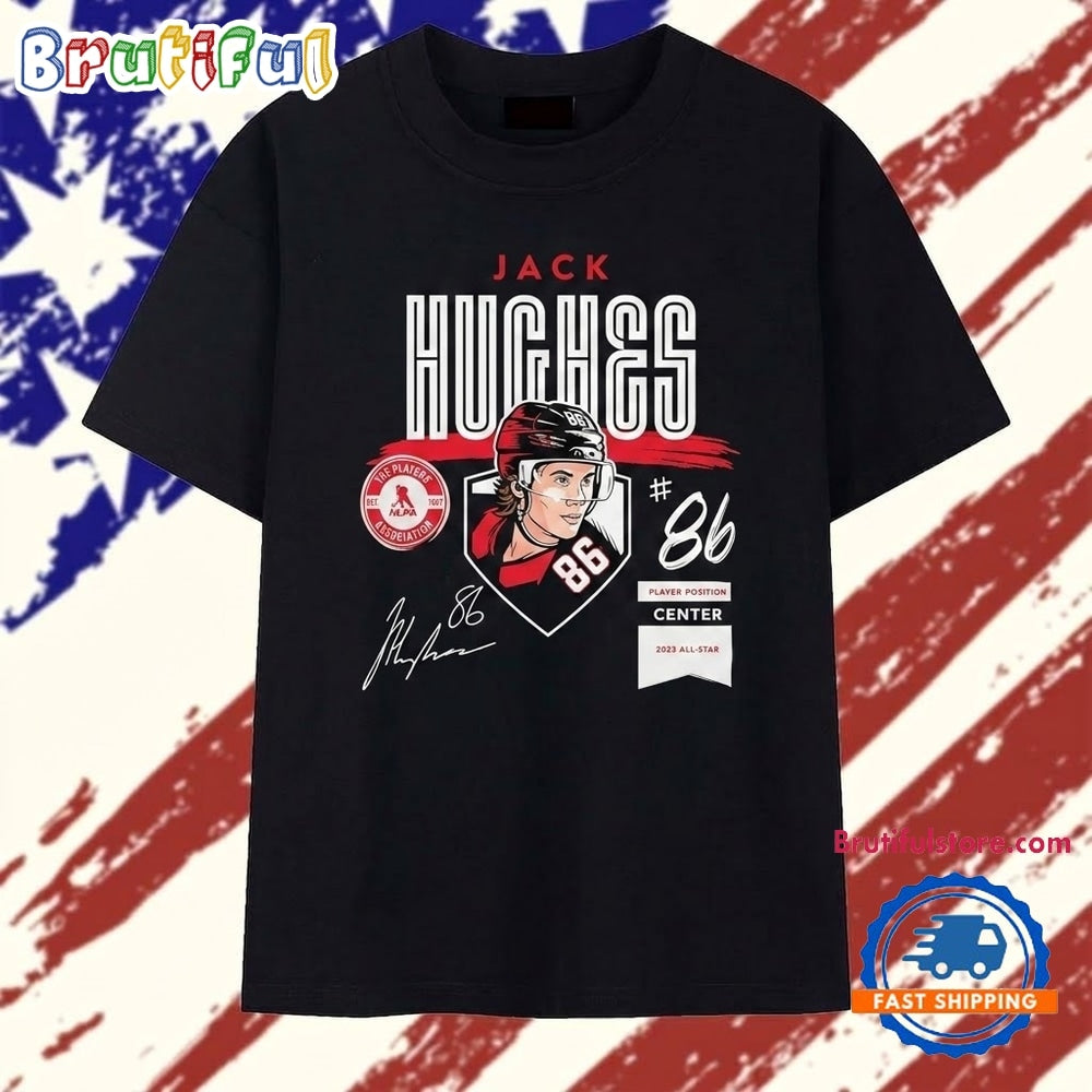Jack Hughes 2023 All Star Center New Jersey Devils Signature T Shirt