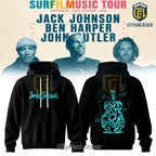 Jack Johnson Surfilmusic Tour Black Pullover Hoodie