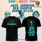 Jack Johnson Surfilmusic Tour Black Pullover Hoodie