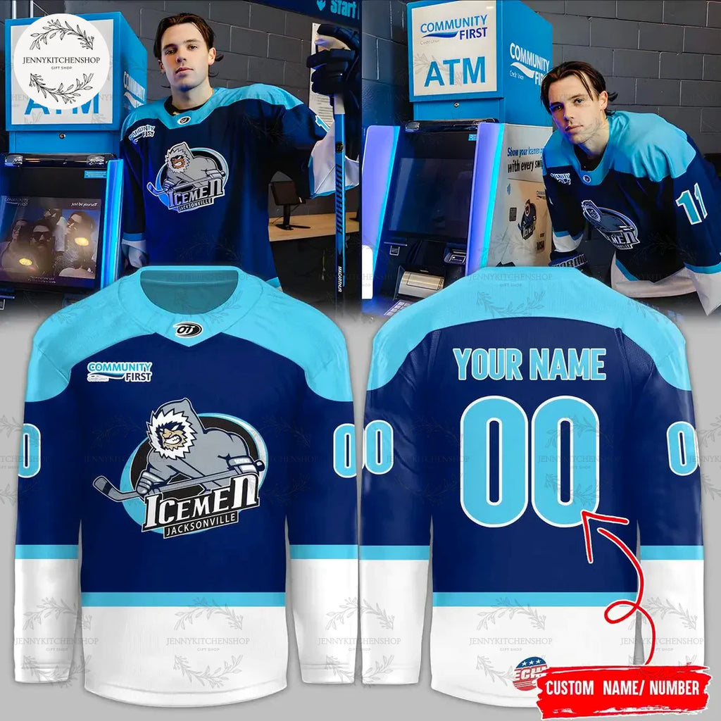 Jacksonville Icemen Hockey 2025 Opening Night Threads Hockey Jersey