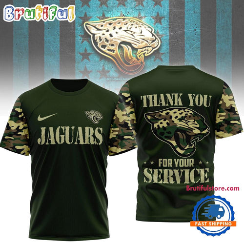 Jacksonville Jaguars 2026 NFL Camouflage Thank You For Service Limited 3D Shirt