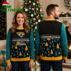 Jacksonville Jaguars Leopard Logo Christmas Tree Pattern Ugly Christmas Sweater