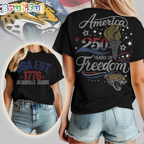 Jacksonville Jaguars NFL 250 Years Independence Day Rhinestone Dot Unisex 3D Shirt