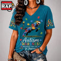 Jacksonville Jaguars NFL Different, Not Less Autism Awareness V neck T Shirt