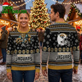 Jacksonville Jaguars Rushing Jaguar Football Player Ugly Christmas Sweater