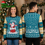 Jacksonville Jaguars Santa Coming Down Chimney Ugly Christmas Sweater