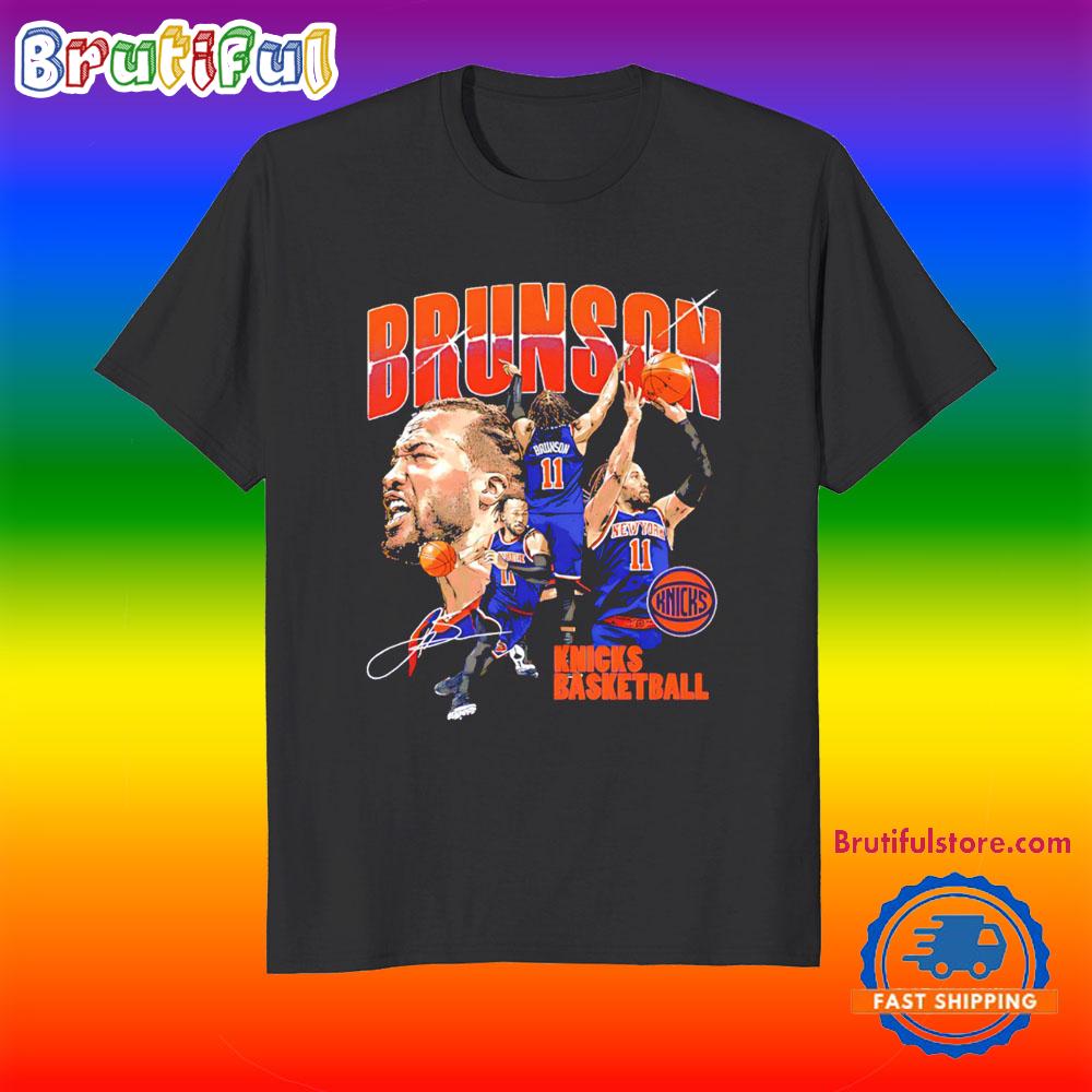 Jalen Brunson New York Knicks Collage Signature T Shirt