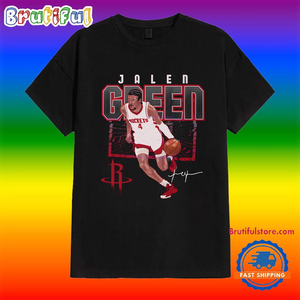 Jalen Green Houston Rockets Shattered Signature T Shirt