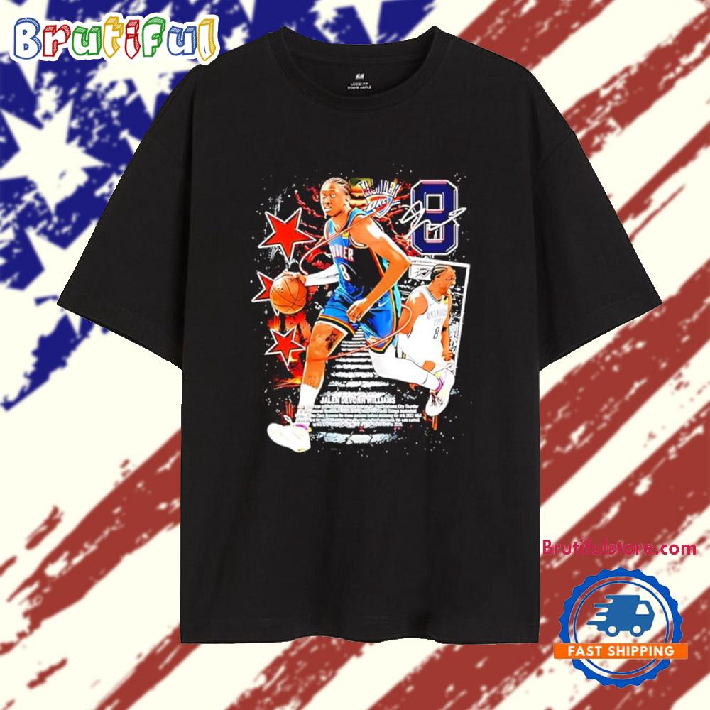 Jalen Williams 2024-25 Oklahoma City Thunder Basketball Champions Signature Vintage T Shirt