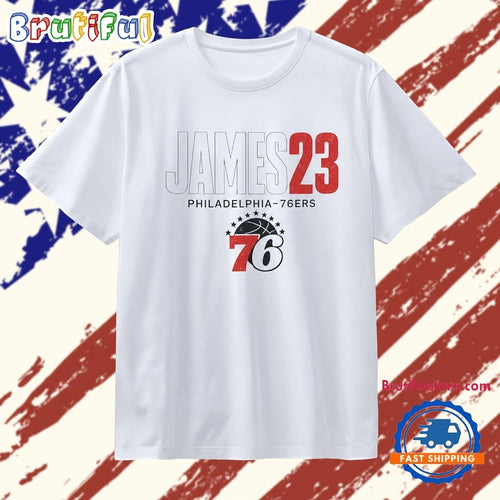 James 23 Philadelphia 76ers Distressed NBA T Shirt
