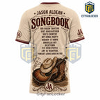 Jason Aldean Country Music Icon Signature Songbook T-Shirt