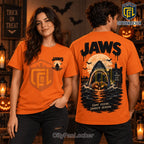 Jaws Shark Pumpkin Orange Halloween T-Shirt