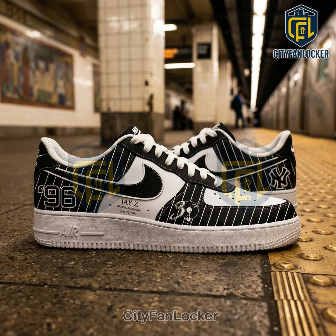 Jay-Z Reasonable Doubt 96 New York Yankees AF1 Sneakers