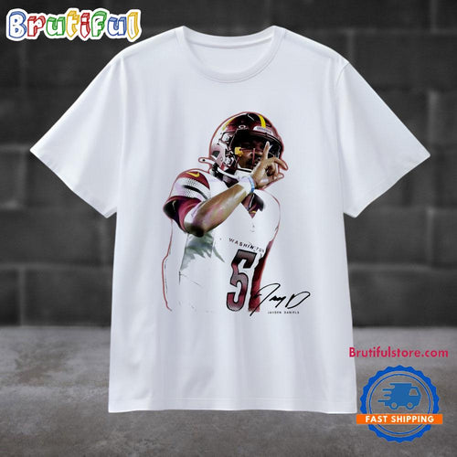 Jayden Daniels 5 Washington Commanders Signature T Shirt