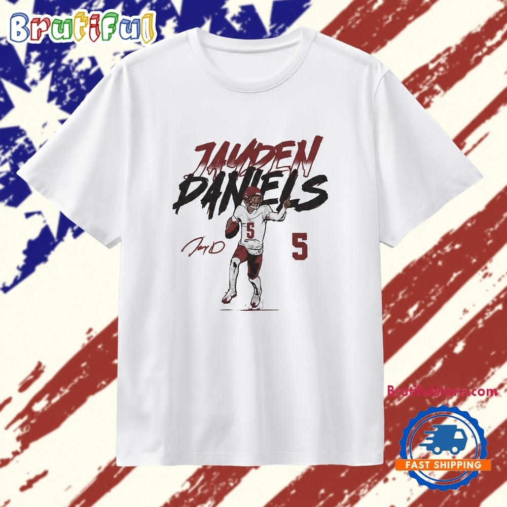 Jayden Daniels pose signature Washington Commanders T Shirt