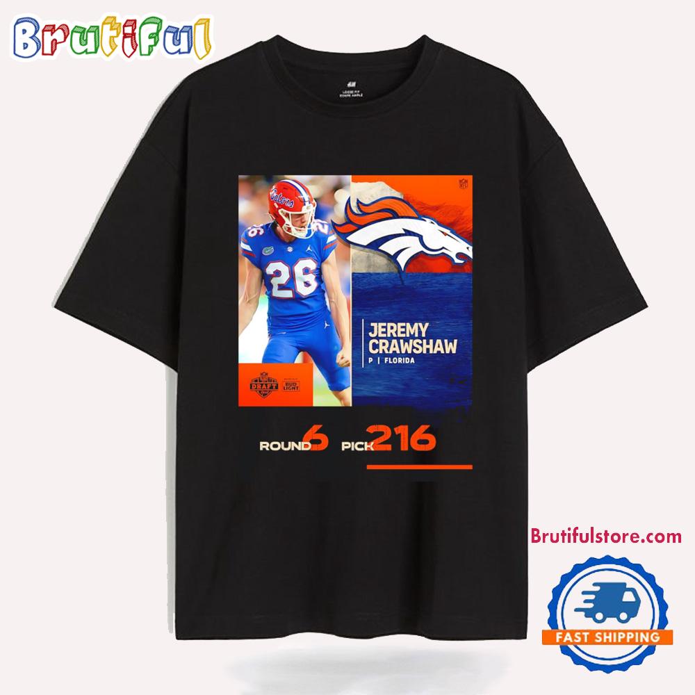 Jeremy Crawshaw Denver Broncos 2025 Nfl Draft Poster T Shirt