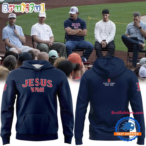 Jesus Won Faith & Family Night 2026 Boston Red Sox Hoodie T-Shirt