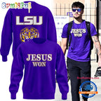 LSU Tigers JESUS WON Purple Hoodie T-Shirt