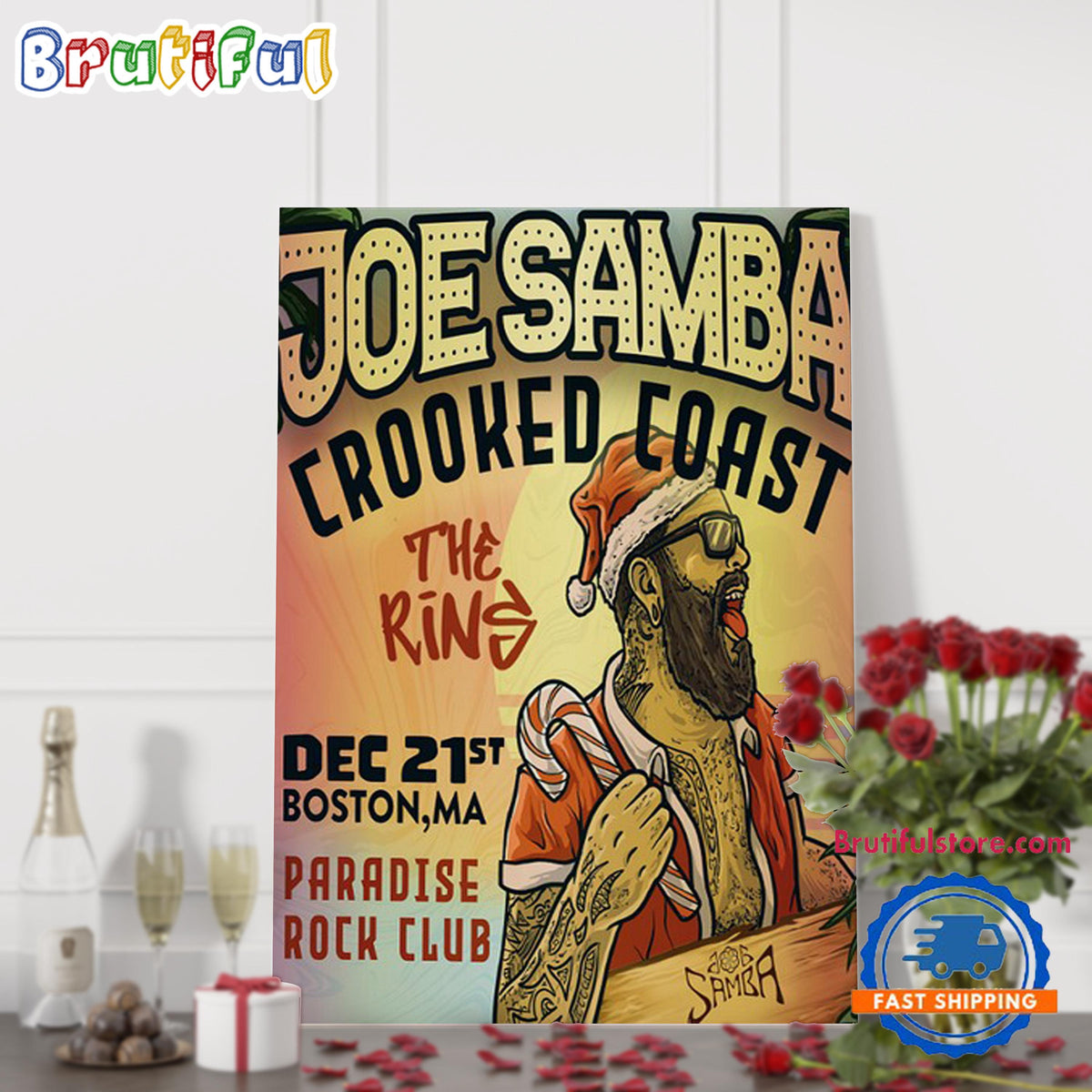 Joe Samba In Boston MA Paradise Rock Club Dec 21 2024 Tour Poster Canvas Art