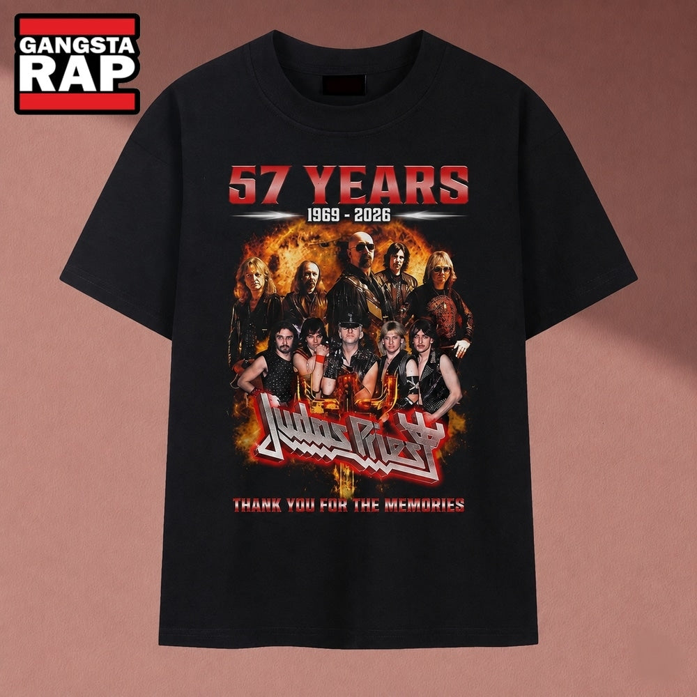 Judas Priest 57 Years 1969 2026 Thank You For The Memories Vintage T Shirt, Music 2D Shirt