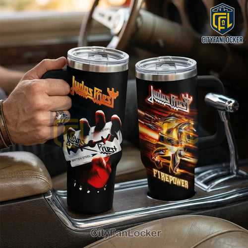 Judas Priest British Steel & Firepower Dual Album 40oz Tumbler