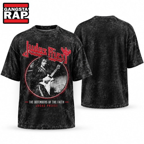 Judas Priest Defenders Of The Faith Classic Rock Guitarist Graphic Vintage T Shirt