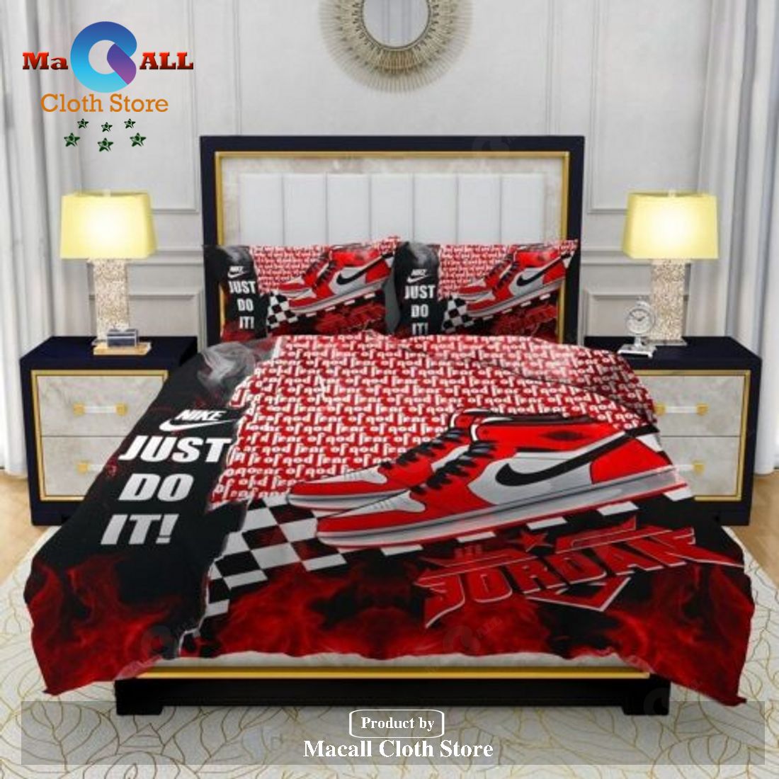 Just Do It Nike Air Jordan Sport Champions Red Style Bedding Sets, Bedroom Sets LIMITED EDITION