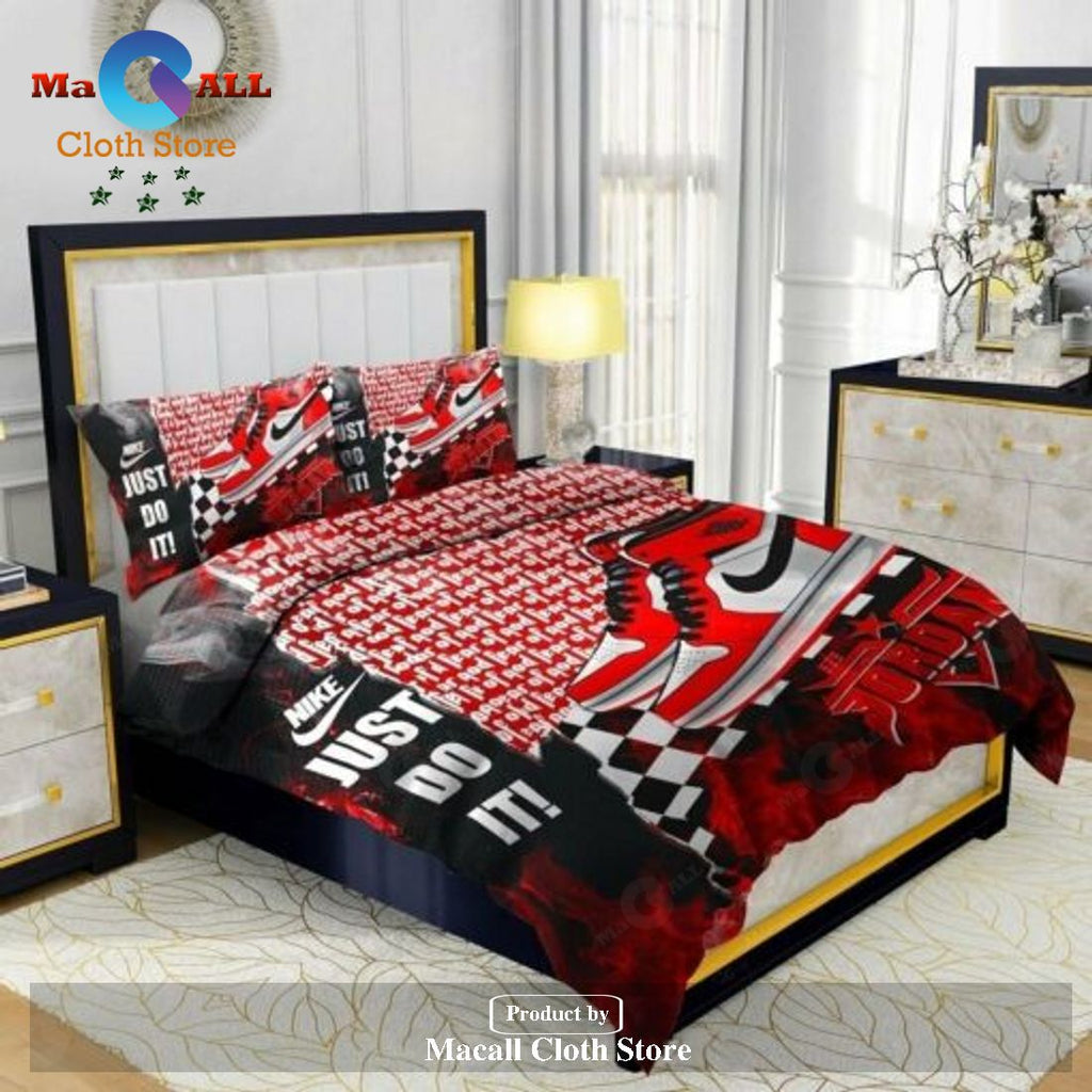 Just Do It Nike Air Jordan Sport Champions Red Style Bedding Sets, Bedroom Sets LIMITED EDITION