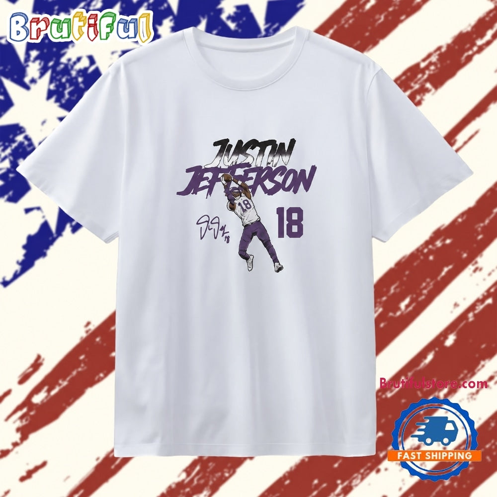 Justin Jefferson pose signature Minnesota Vikings T Shirt