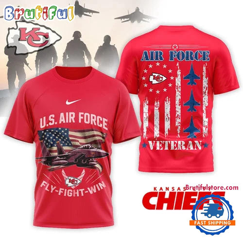 Kansas City Chiefs 2026 NFL Air Force Veteran Special New 3D Shirt