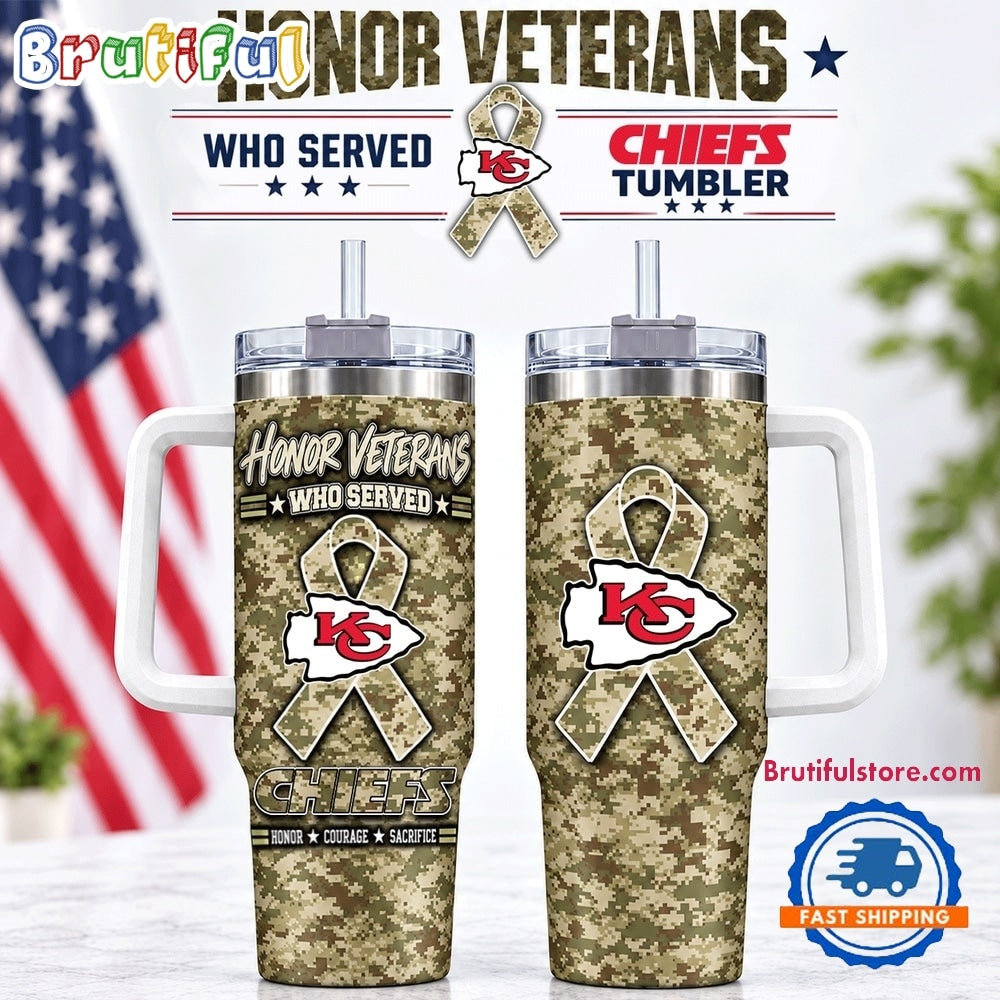 Kansas City Chiefs 2026 NFL Honor Veterans Camo Stanley Tumbler