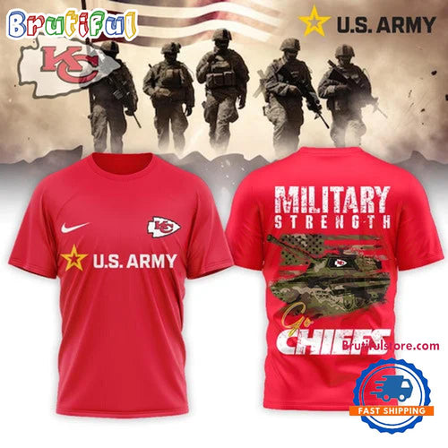 Kansas City Chiefs 2026 NFL US Army Military Strength Limited 3D Shirt