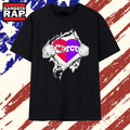 Kansas City Chiefs and TCU Horned Frogs mashup heart with Superman chest rip T Shirt