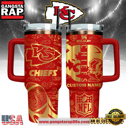 Kansas City Chiefs Custom Stanley Quencher Tumbler With Handle 40oz