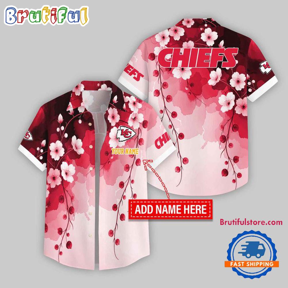 Kansas City Chiefs Flower Pattern Trendy Summer Button Hawaii Shirt