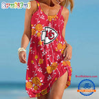 Kansas City Chiefs Flower Women’s Summer Beach Sling Dress