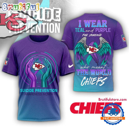 Kansas City Chiefs NFL National Suicide Prevention Month 3D Shirt