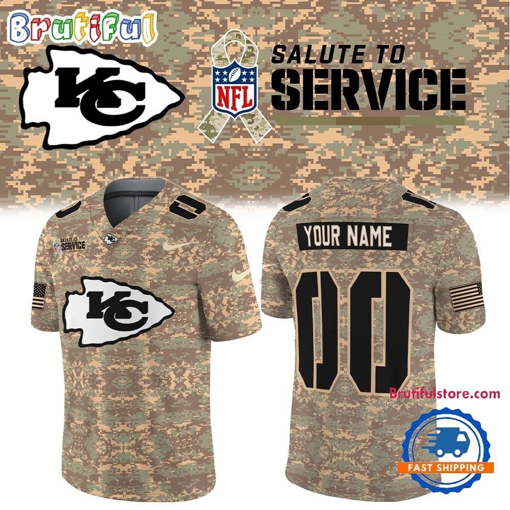 Kansas City Chiefs NFL Salute To Service 2026 Custom Name & Number New Football Jersey