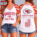 Kansas City Chiefs NFL vs All Y’ All United We Stand V Neck T Shirt