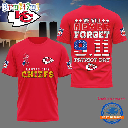 Kansas City Chiefs NFL We Will Never Forget 9 11 Patriot Day Limited 3D Shirt