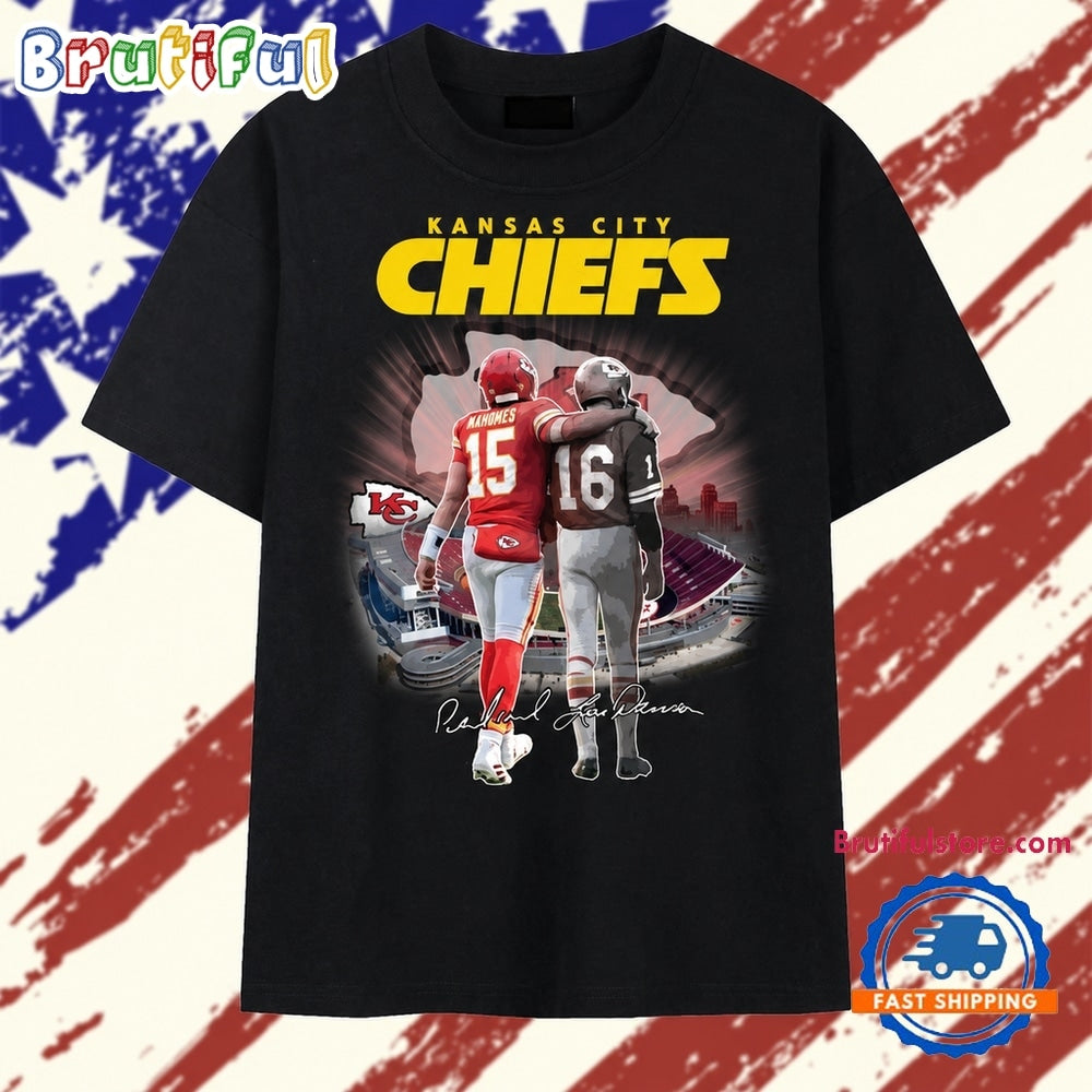 Kansas City Chiefs Patrick Mahomes And Len Dawson Signatures T Shirt