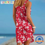 Kansas City Chiefs Rose Pattern Women’s Summer Beach Sling Dress