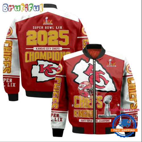 Kansas City Chiefs Super Bowl 2025 Champions Red Bomber Jacket