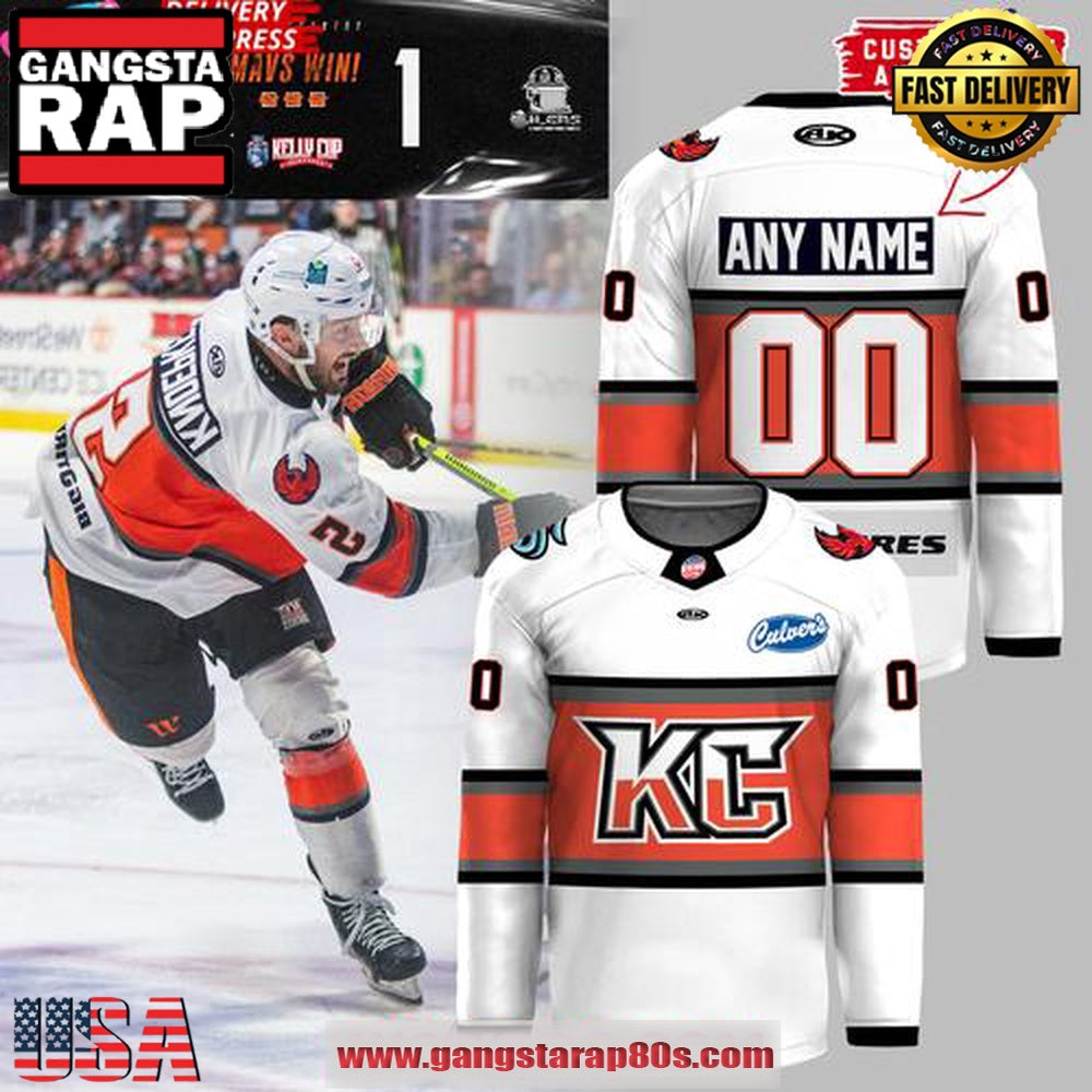 Kansas City Mavericks 2025 Kelly Cup Playoffs Official White Custom Hockey Jersey